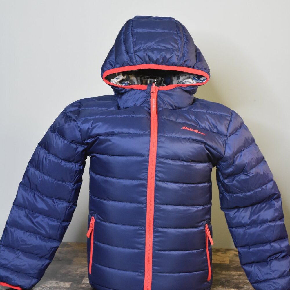 Eddie Bauer Kids Dark Blue and Red Puffer Jacket
